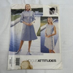 Vogue Isaac Mizrahi Vintage 1997 Pattern 1942 Dress & Coat Womens 8 10 12